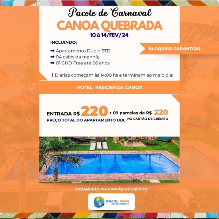 Pacote de carnaval Canoa Quebrada