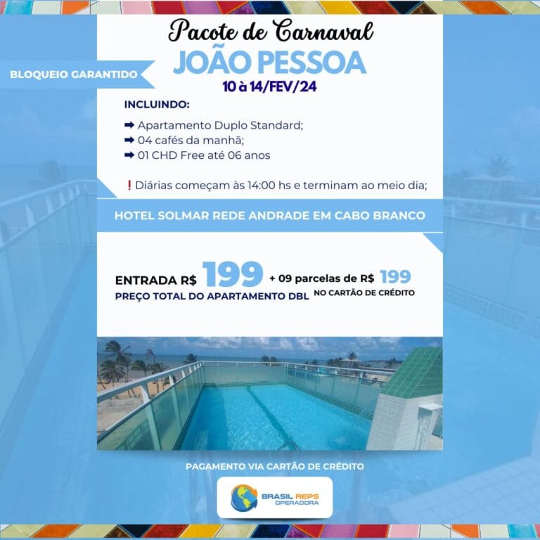 Pacote de carnaval em João Pessoa