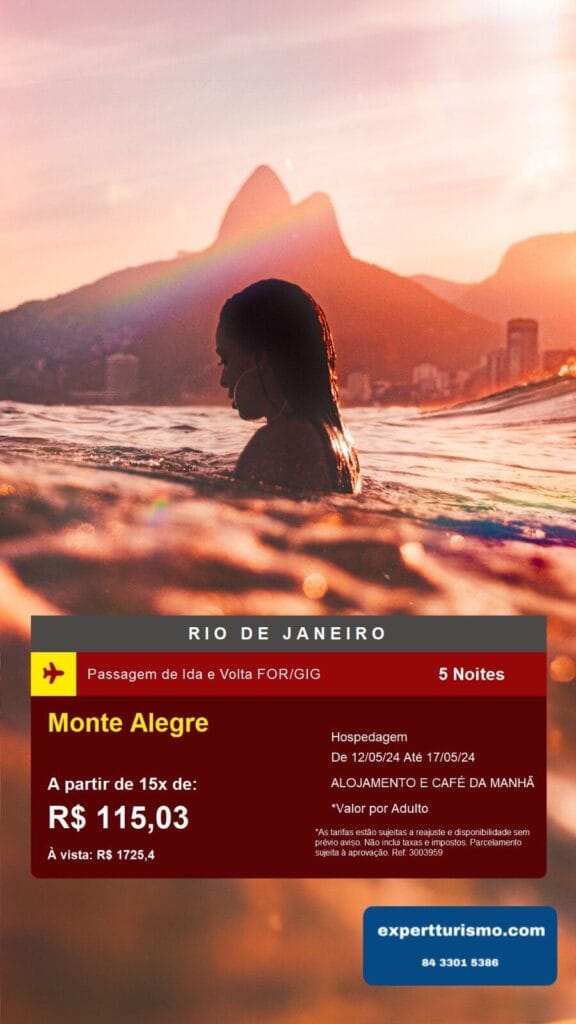 Passagem de avião de fortaleza até rio e janeiro.