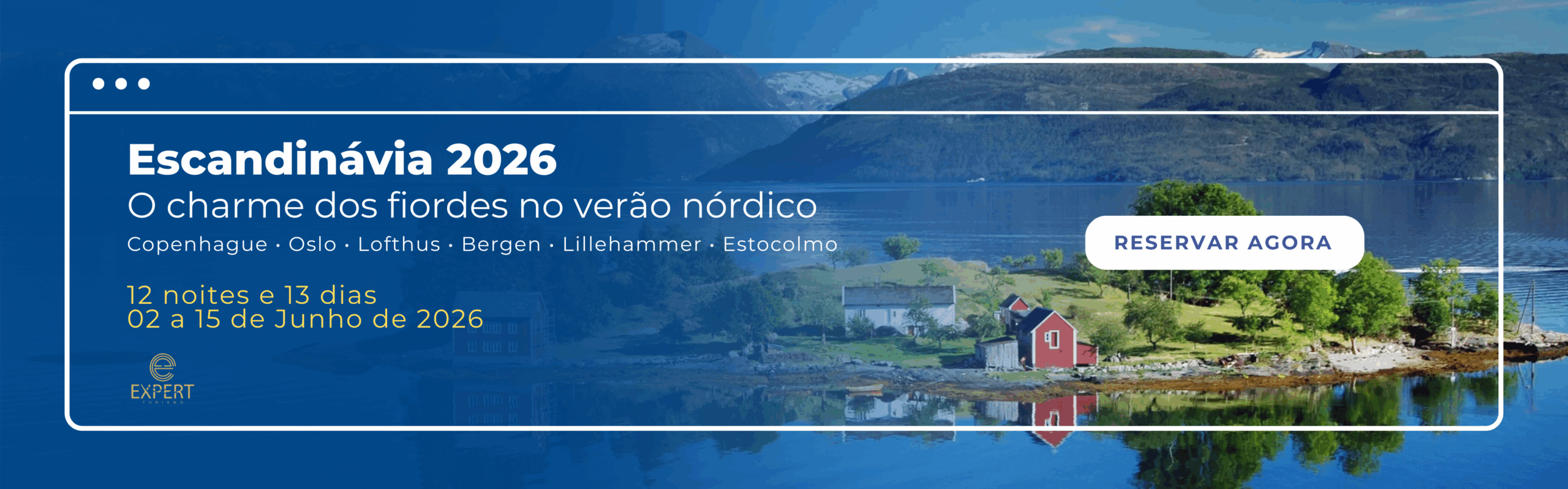 Escandinávia 2026 com fiordes