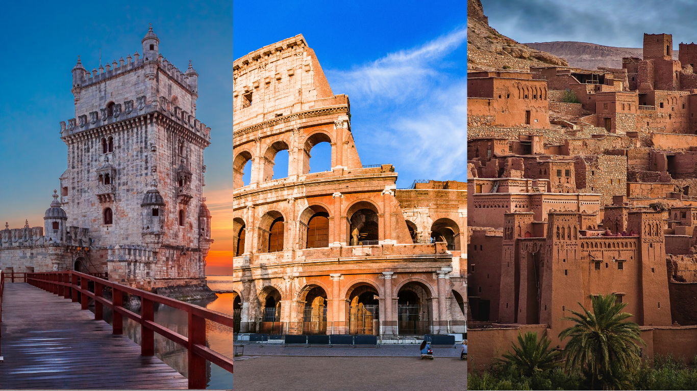 Pacotes para Europa e Marrocos 2026/2027: Portugal, Itália e Marrocos